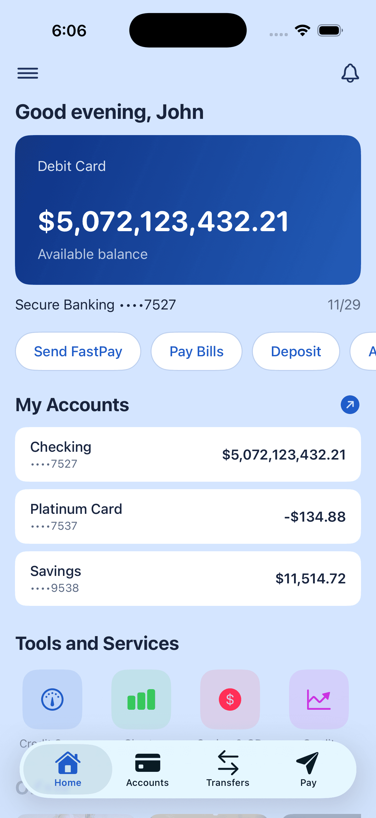 LarpBank Bank mode screenshot