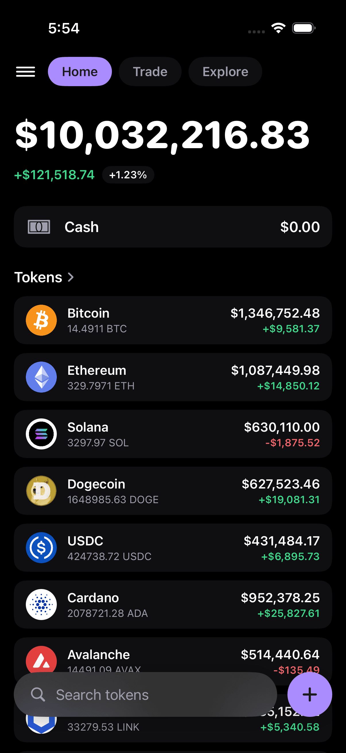 LarpBank Crypto mode screenshot